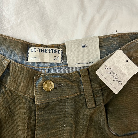 NWT Free People We The Free Good Luck Coated Barrel Jeans New Moon 25 - Picture 8 of 16